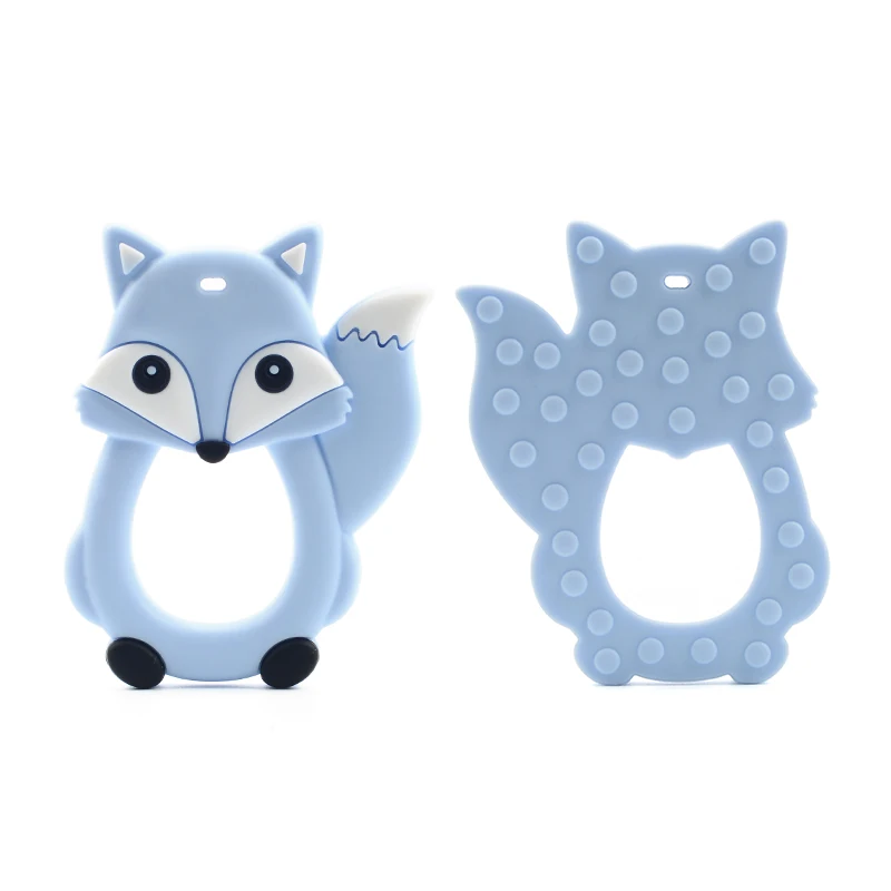 Juguetes mordedores de silicona de zorro, 1 pieza, accesorios para collar, juguetes para masticar para niños, cuentas de silicona de zorro, mordedor