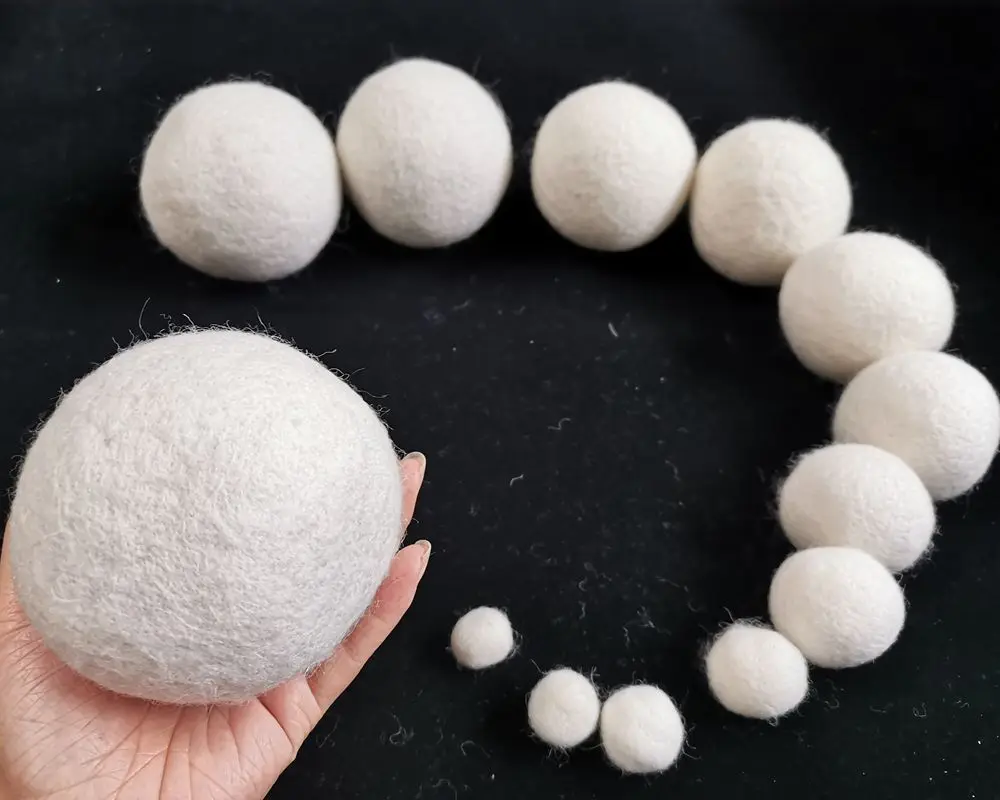 6-Pack Wool Dryer Ball 1-10cm Absorbs Moisture Dry Clothes Zero Pollution No Allergy Less Wrinkles Laundry Dryer Felt Balls