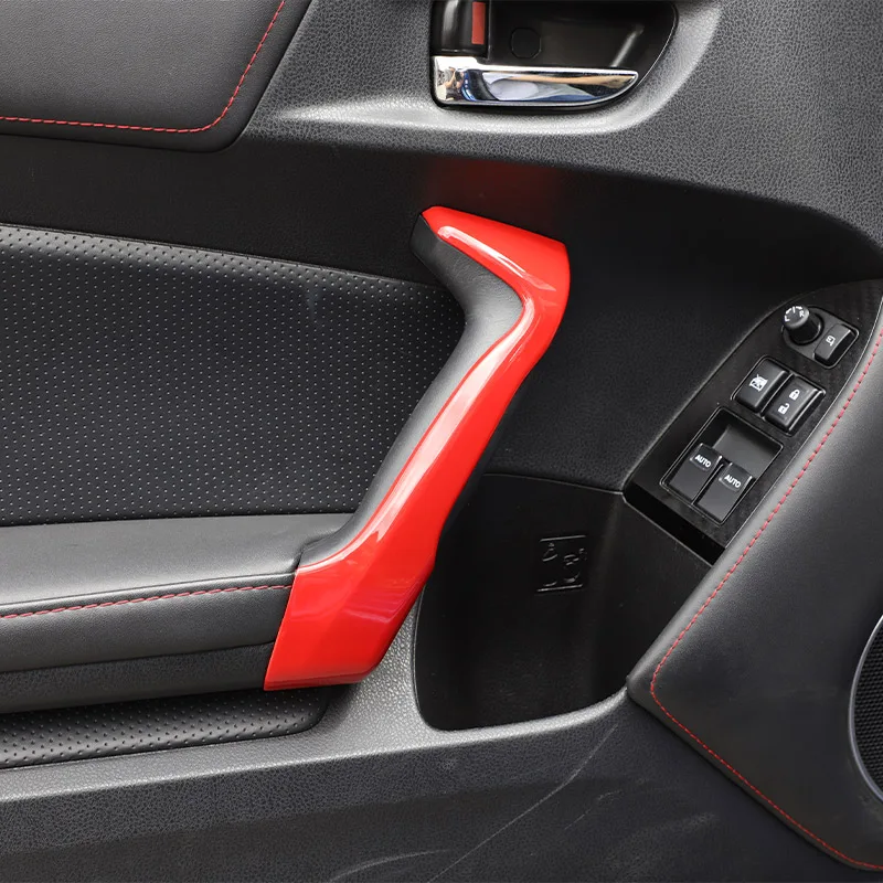 For Toyota 86/Subaru BRZ 12-20 ABS Carbon Fiber/Red Car Inner Door Handle Protective Cover Decoration Sticker Car Accessories