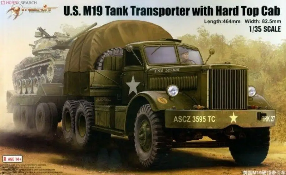 trumpeter 1/35 U.S.M19 Tank Transporter with Hard Top Cab Merit 63501 model kit