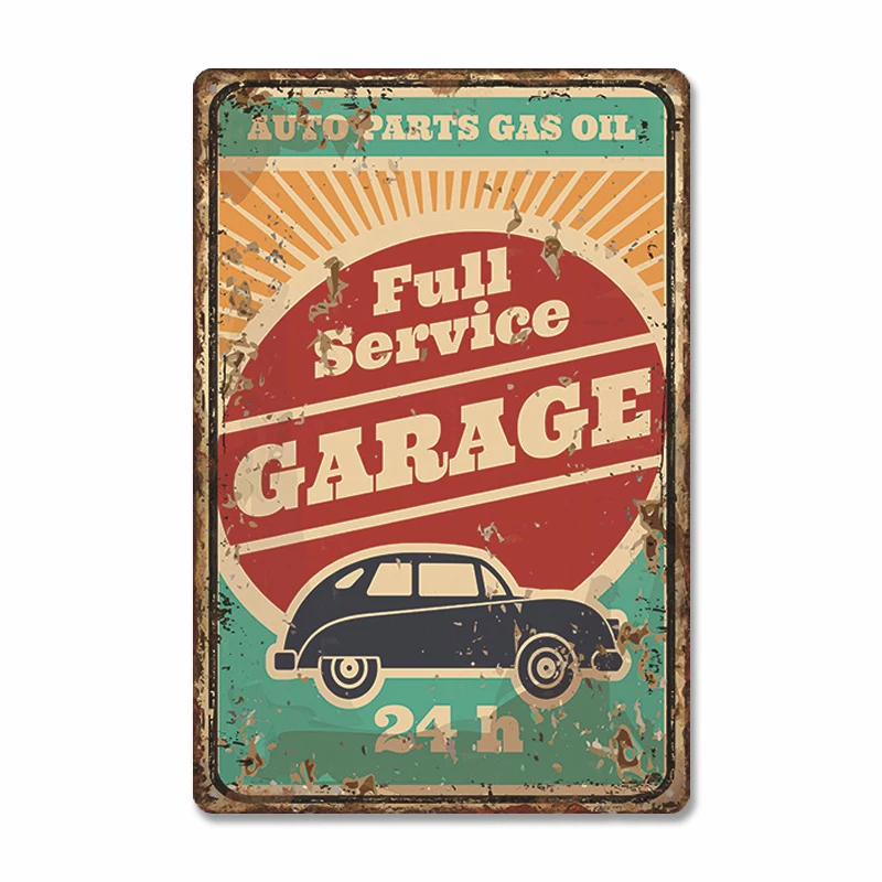 Classic Garage Poster Vintage Metal Sign Car Service Metal Tin Signs Retro Plaque Garage Tool Shop Wall Art Decor