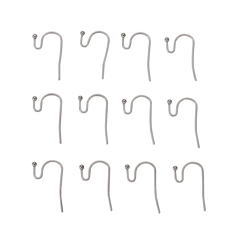 

300pcs Stainless Steel Earring Hooks Surgical Hook Earwire with Ball End Fish Ear Wire for Jewelry Making Accessories 22x12x2mm