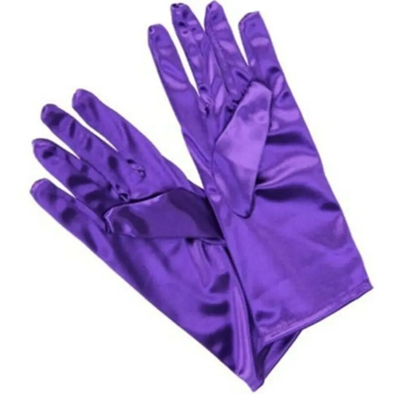 Gants de soirée en Satin élastique, couleur unie, pour bal de mariage, taille unique, 2022