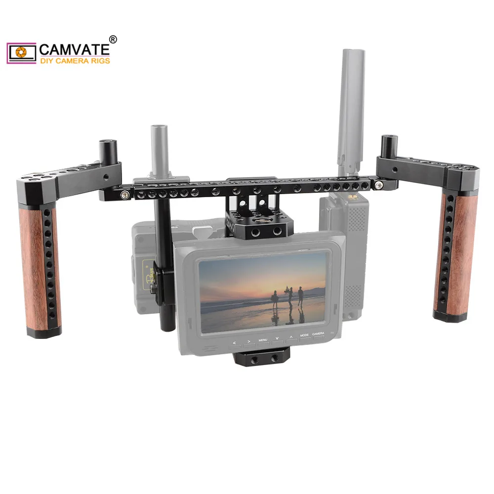 CAMVATE Director Monitor Cage Rig With Wooden Handles For 5