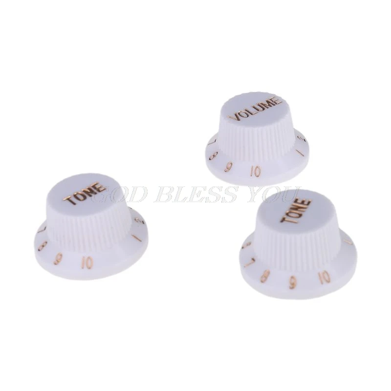 3 Pcs/Lot Guitar Speed Control Knobs 1 Volume 2 Tone for Stratocaster Strat ST SQ Electric Guitar Parts Accessory White