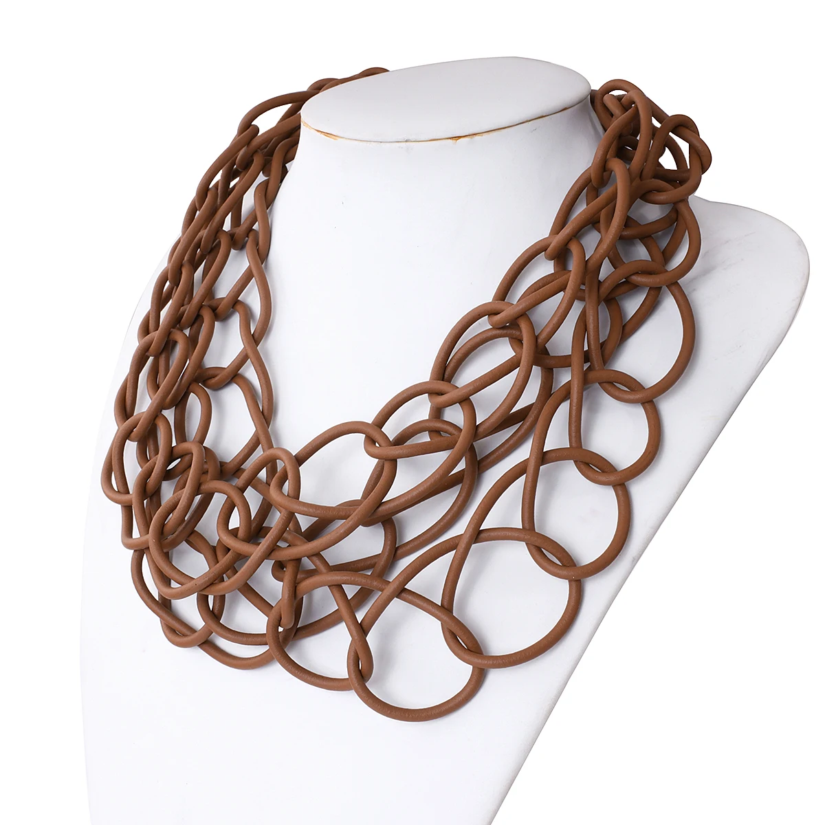 ALLYES Exaggerated Leather Collar Necklace for Women Irregular Round Wrap Statement Choker Necklace Ethnic Jewelry Gifts