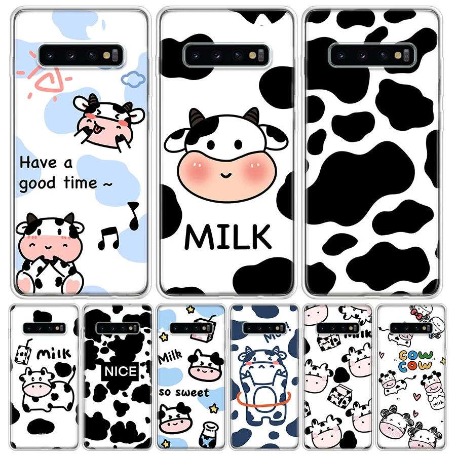 Dairy Cattle Cow Speckle Cute Silicon Call Phone Case For Samsung Galaxy S23 S24 Ultra S21 S20 FE S22 S10 Plus S10E S9 S8 + Cove