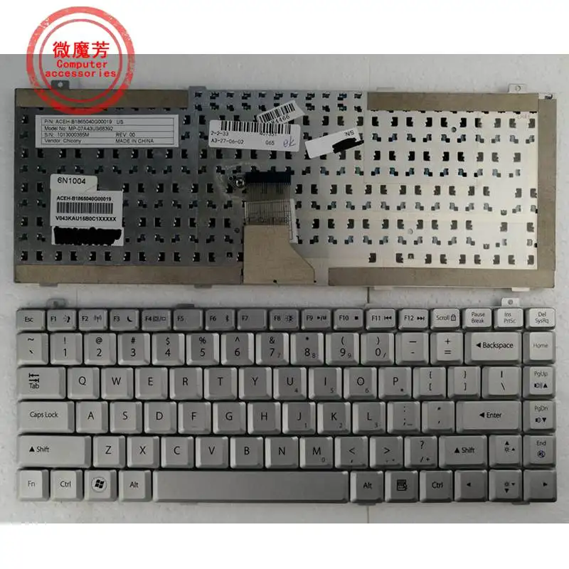 

New English Keyboard FOR Gateway SA6 SA1 W650i W6501 W350I W350A W350L W350R Series Laptop US Keyboard SILVER COLOR