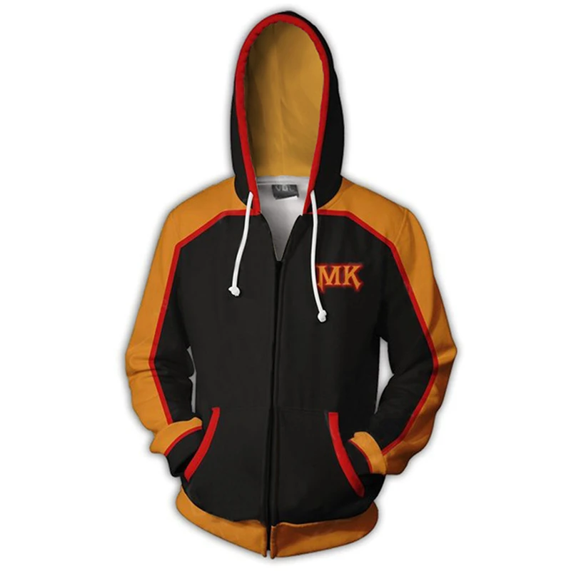 COSGOGO Game Mortal Kombat Cosplay Dragon Badge Zipper Hoodie Men and Women Casual Sports Sweater Anime Apparel 3D Print New