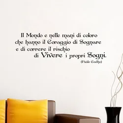 IL MONDO E NELLE Italian Wall Sticker Home Decor Living Room Bedroom Decoration Vinyl Wall Art Murals Wallpaper Poster