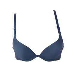 Japanese-Style Simple Plain Girl Push Up Bra Summer Thin Cup Gathered Bust Small Chest Sexy Bralette Underwear Female Deep U Bra