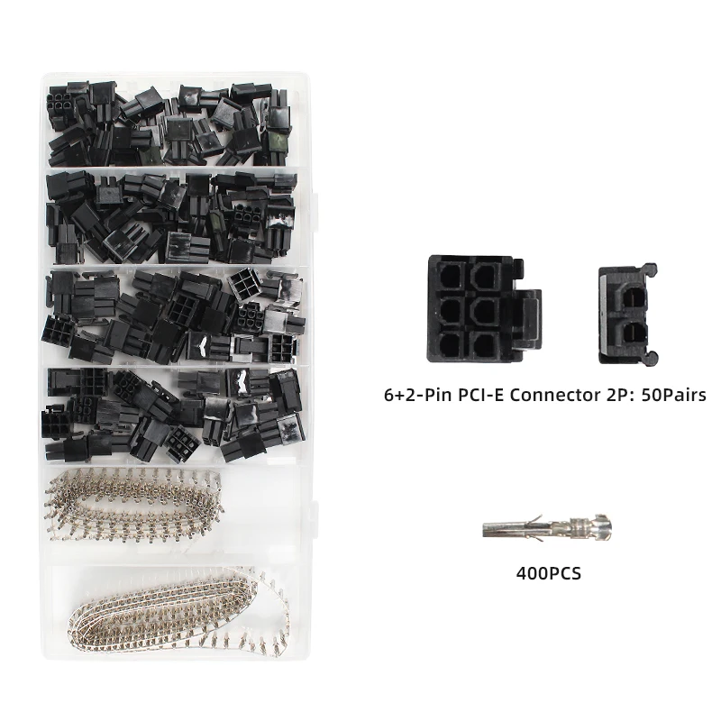 Imagem -03 - Conector de Pino de Terminais Fêmea de Crimpagem 400 Peças Mais 50 Peças 5557 86 Mais p Atx Eps Pci-e Conectores com Caixa de Plástico Mais Sn2549 Alicates Crinper