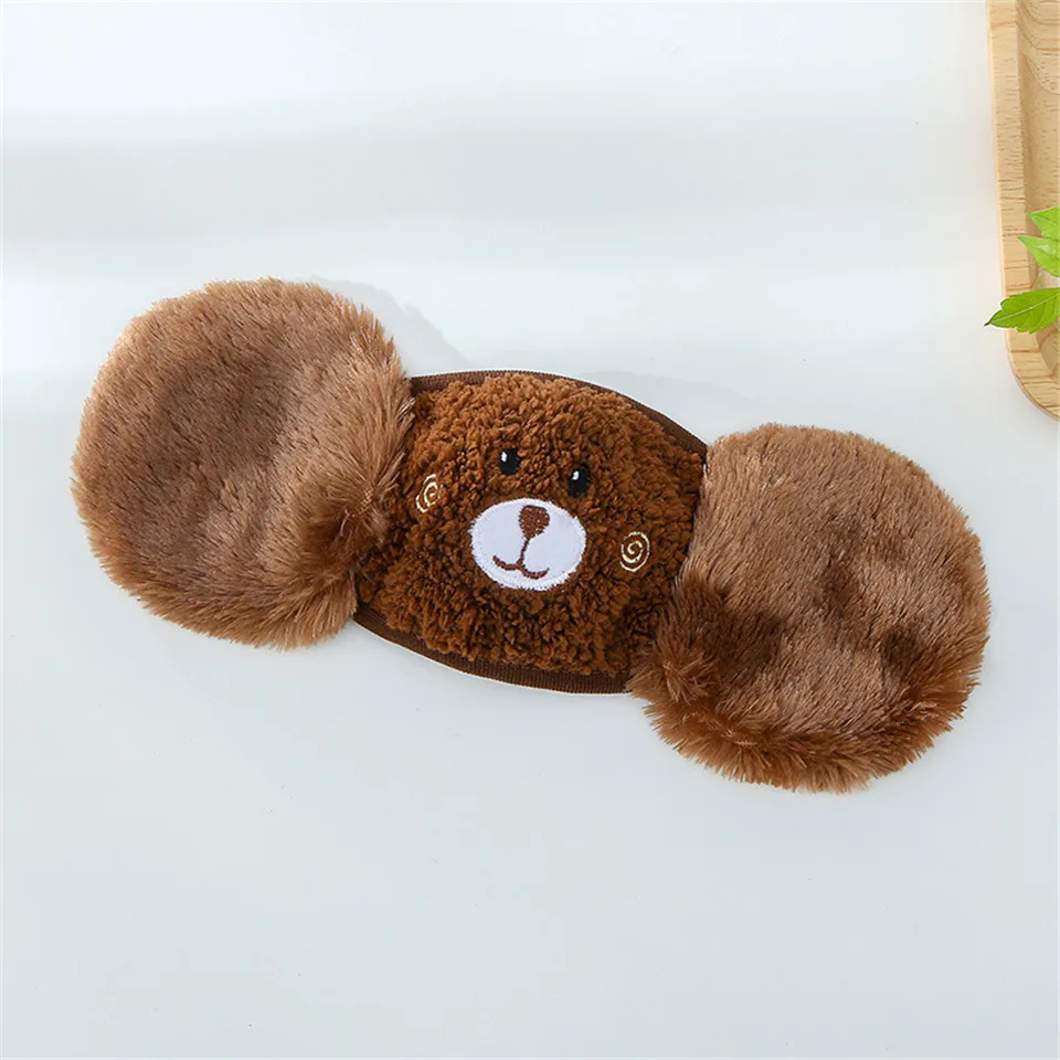 Winter Plush New Children Cartoon Ear Protectors Cotton Bear Student Windproof Warm Earmuffs Warm Mouth Unisex Ear Cover Girls