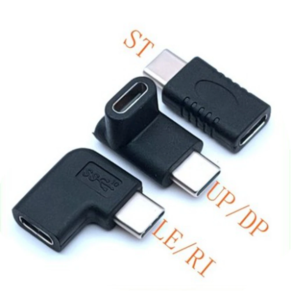 90 Degree Type C Adapter, USB C Male to Female Adapter Upward and Downward Angled USB-C Adaptor USB 3.1 Type-C Connector