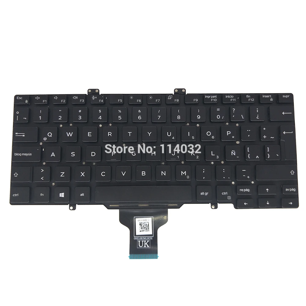 Imagem -06 - Espanhol Latin Fit Teclado para Notebook Apto para Dell Latitude 5400 5401 7400 3400 5410 5411 0nxw9p Nxw9p Cn0nxw9p Teclados de Computador