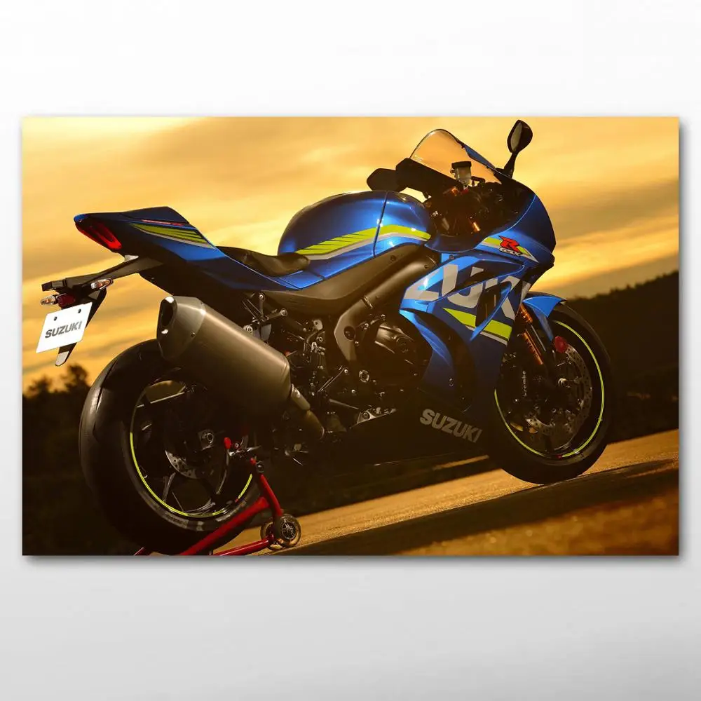 Canvas Paintings Suzuki GSX-R1000R motorcycle Racing Sports Posters and Prints Wall Art for Living Room Decor