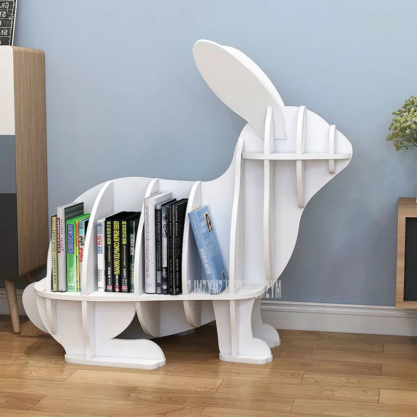 L Creative Animal-shaped Rabbit Bookcase Kindergarten Kids Furniture Children\'s Bookshelf Rack Home Decoration Floor Ornaments