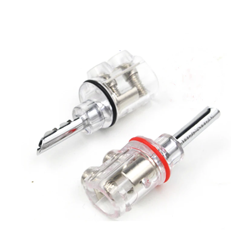 Hi-end audio Rhodium plated BFA banana Transparent Cover Audio Banana Plug 1Set 4mm for speaker cable without Box