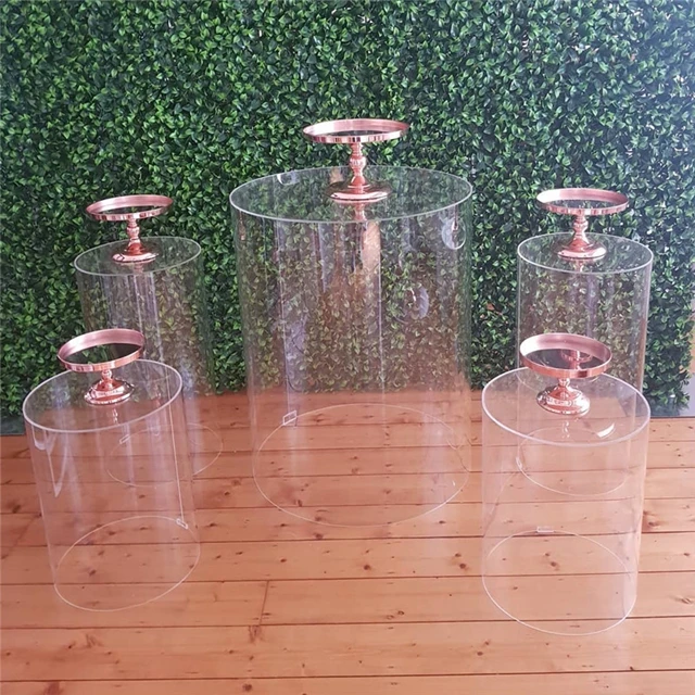 clear acrylic pedestal Acrylic round  plinth pillar pedestal For Wedding And Events  Perspex Acrylic Display  yudao209