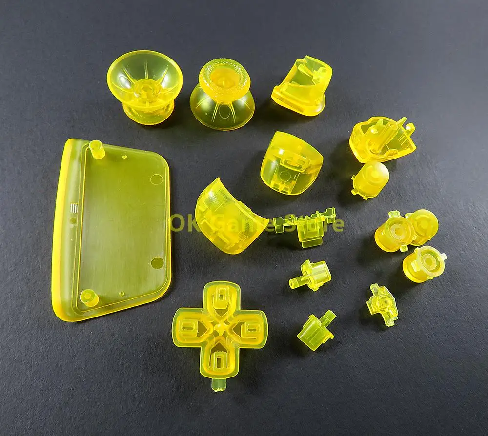 10 مجموعات/وحدة مجموعات أزرار كاملة واضحة للبلاي ستيشن 5 D-pad R1 L1 R2 L2 مفتاح الاتجاه ABXY زر المقود غطاء لوحدة تحكم PS5