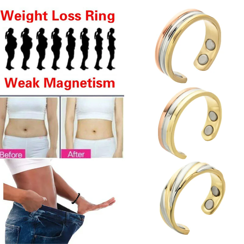 2024 Fashion Jewelry Healthcare Hand String Slimming Magnetic Therapy Weight Loss Ring Bagues copper Rings Women Men Jewelry