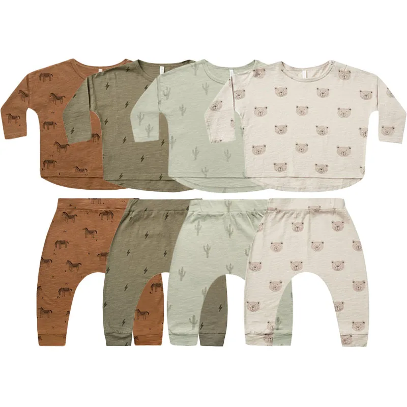 0-3Y Baby Boys Clothes Set Spring Summer Soft Cotton Newborn Baby Girl Clothing 2 Pcs Tops T-shirt + Pants Toddler Clothing Sets