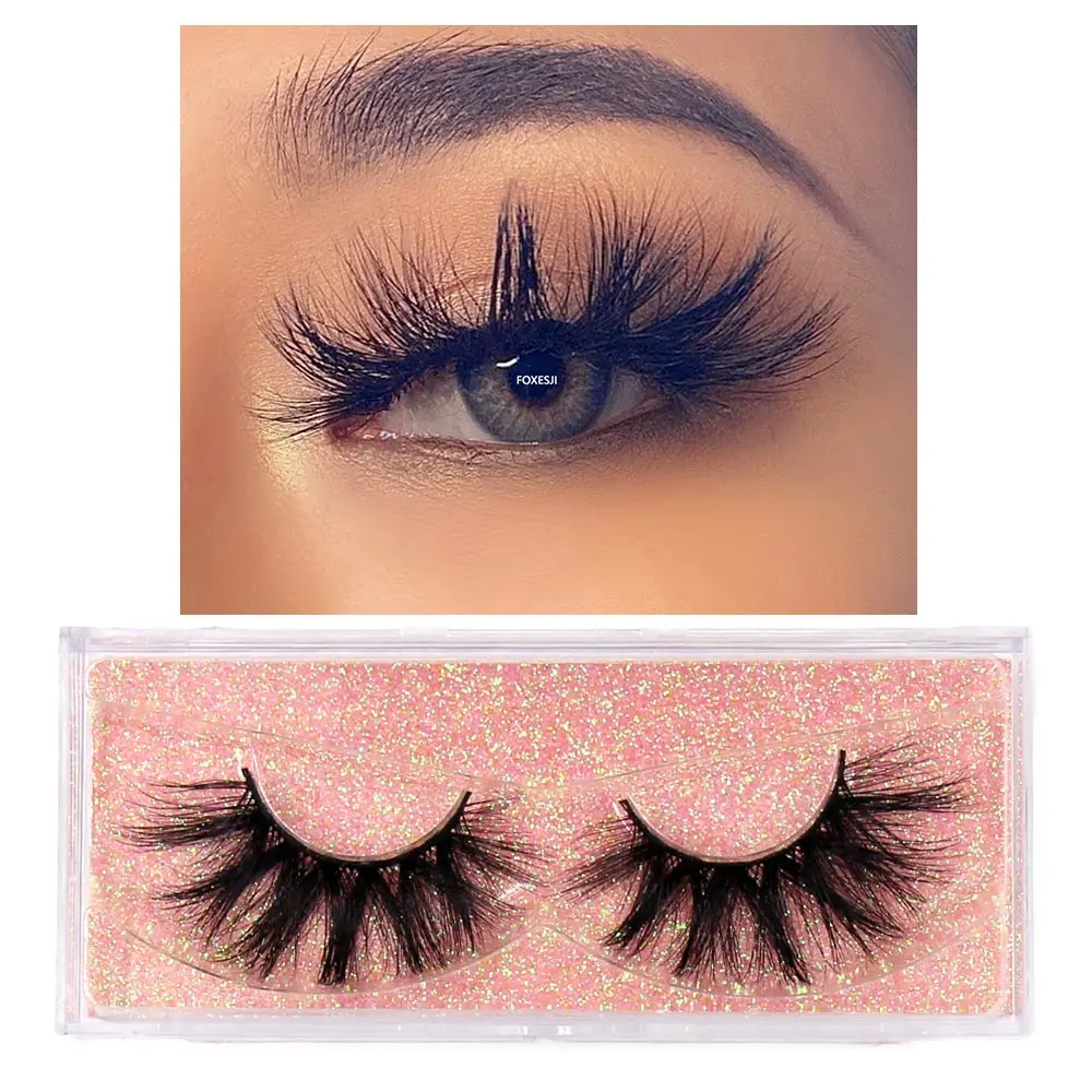 FOXESJI 3D Nerz-Wimpernbüschel Flauschige Dichte Streifenwimpern Verlängerung Hochvolumige Falsche Wimpern Natürliche Weiche Nerzwimpern – Detail 27