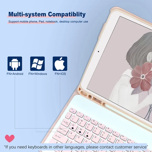 Imagen 2 del producto Teclado inalámbrico ratón mágico para iPad Pro 13 11 funda M4 M2 M3 Air 13 11 5/4 2 10,2 9th/8/7 generación teclado Bluetooth