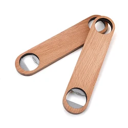 1PCS  Wooden Hotel Flat Board Speed Bottle Opener Home Beer Cap Wooden Cover Wood Bottle Opener