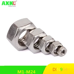 DIN934 A2 304 Rvs Hex Zeskantmoer voor M1 M1.2 M1.4 M1.6 M2 M2.5 M3 M4 M5 M6 M8 M10 M12 M16 M20 M24 Schroef Bout