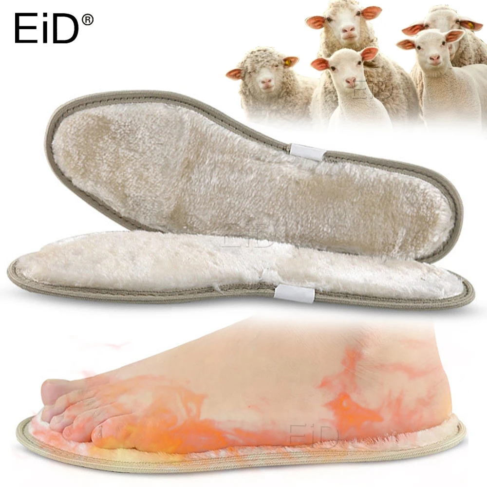 

insoles heated Thickened Anti-cold Winter Wool Insoles Natural Artificial Shearling Unisex Breathable Plush Shoe pad Warm Insole