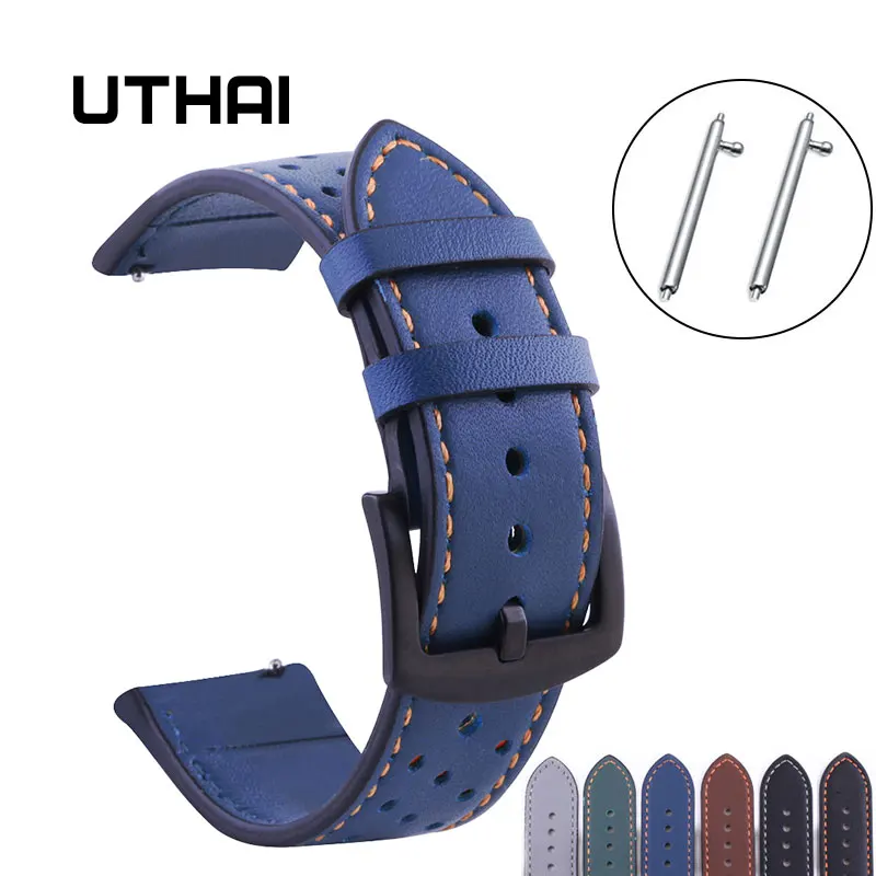 UTHAI P10 Watchband High-quality leather strap 20mm 22mm watch strap bracelet for watch gear S3/huawei watch gt 2