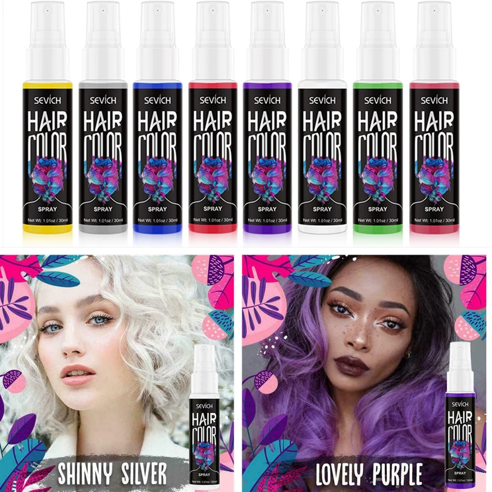 30ML Colorful Temporary Hair Color Spray Hair Dye Colour Wash Out Halloween Party Costume Hair Styling Accessories