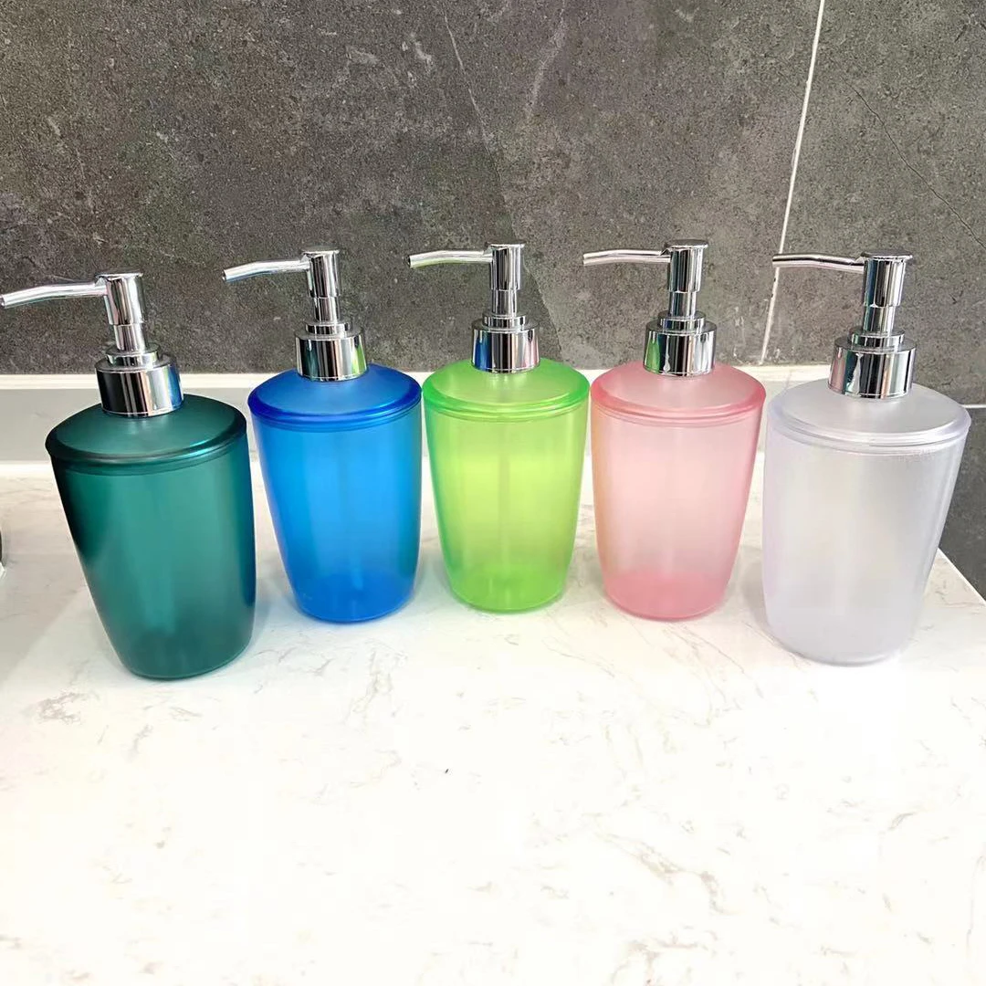 Plastic Bathroom Accessories Set, Lotion Dispenser, Toothbrush Holder, Soap Box, Home Decoration Gift, 4 PCs/Set