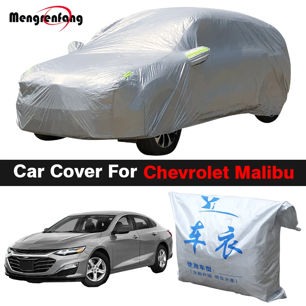 Full Car Cover Outdoor Auto Anti-UV Sun Shade Snow Rain Protection Cover Windproof For Chevrolet Malibu