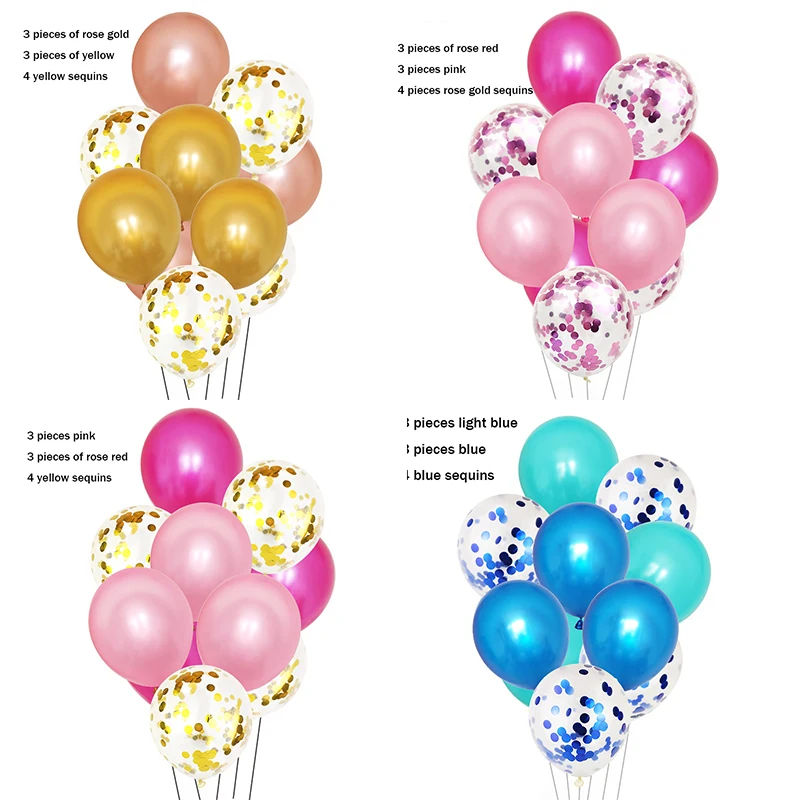 

10PCS 12inch Colorful Latex Balloons Confetti Air Balloons Inflatable Ball Helium Balloon For Birthday Wedding Party Supplies