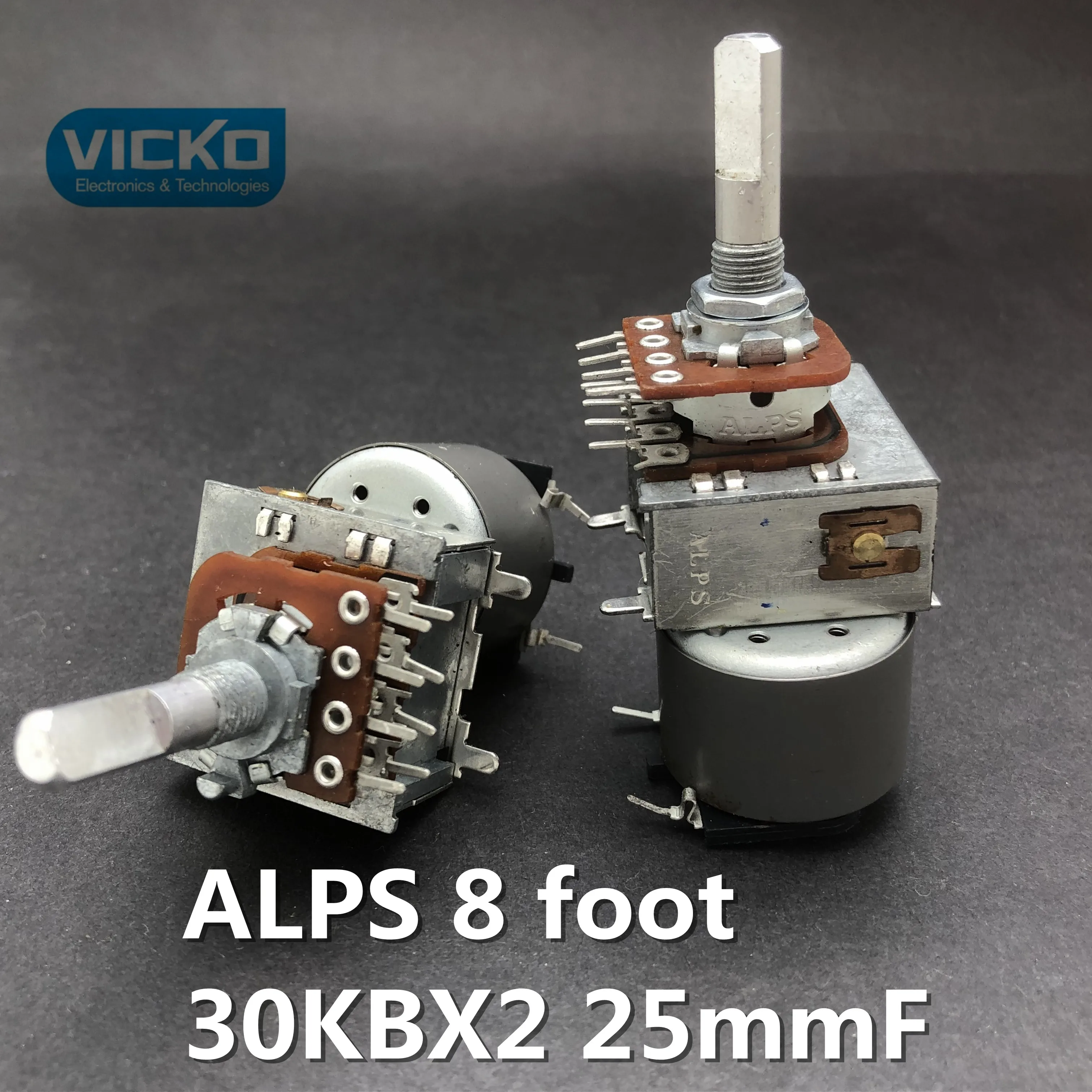 [VK] Original Japan ALPS 16 double potentiometer with motor 30k B30K tap 8 foot handle length 25MMF switch 25MM B30KBX2 30KBX2