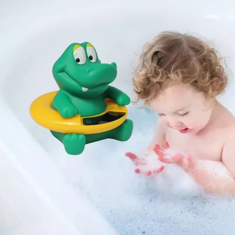 2024 New Floating Crocodile Bath Toy Bathtub and Swimming Pool Thermometer Infant