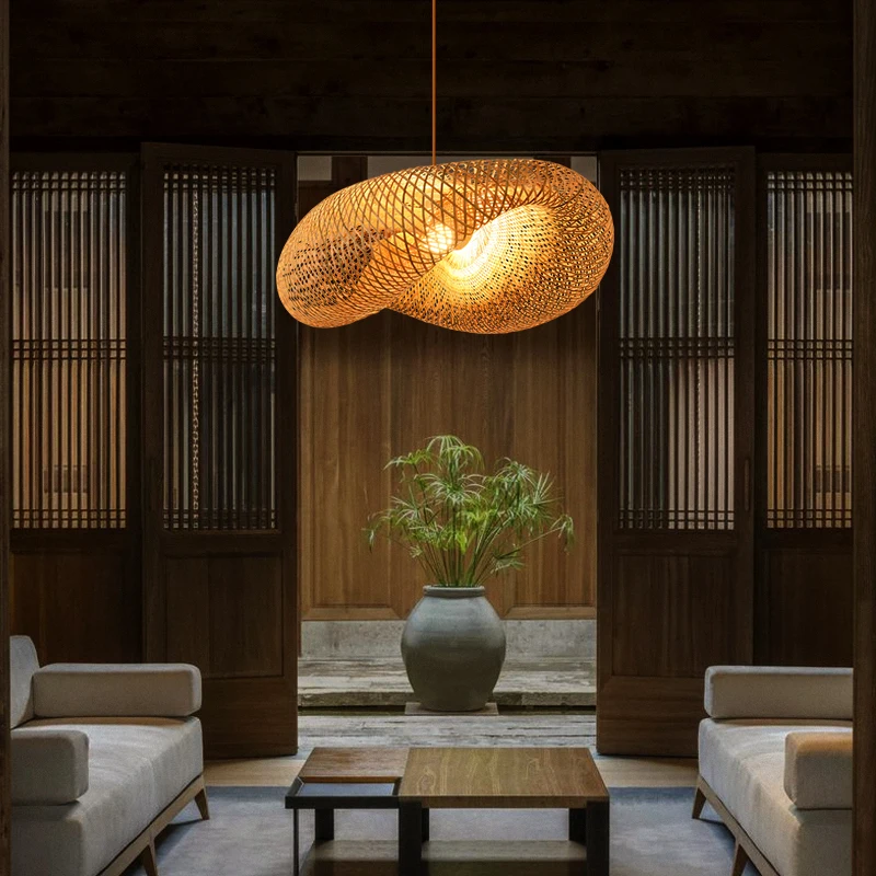 

Modern Design Wood LED Pendant Lights Bamboo Light Lighting for Diningroom Livingroom Hotel Hanging Lamp Restaurant Hall Lamp