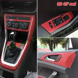 3D/5D Carbon Fiber Car Interior Cover Console Color Stickers Decals Parts Accessories For Volkswagen VW T-cross Tcross 2019-2021