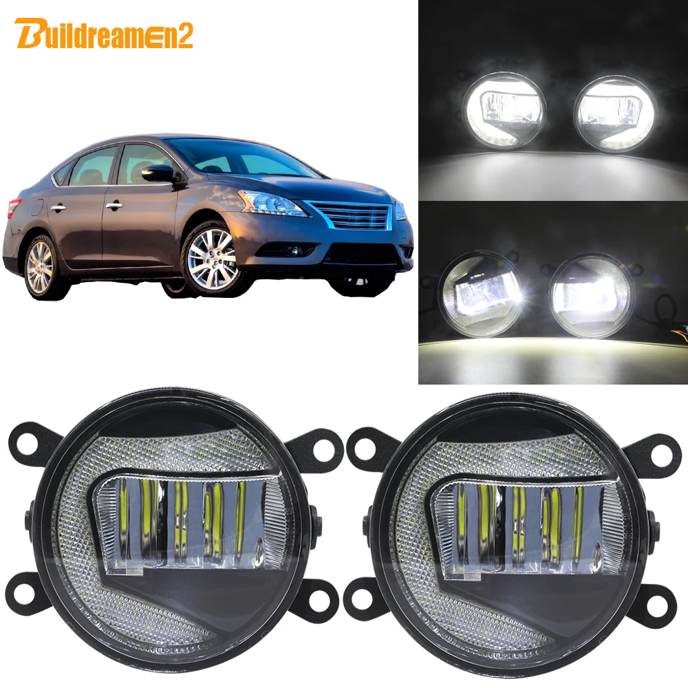 

Buildreamen2 For Nissan Sentra 2009-2012 2in1 Function Car LED Projector Front Fog Light + DRL Daytime Running Light White 12V