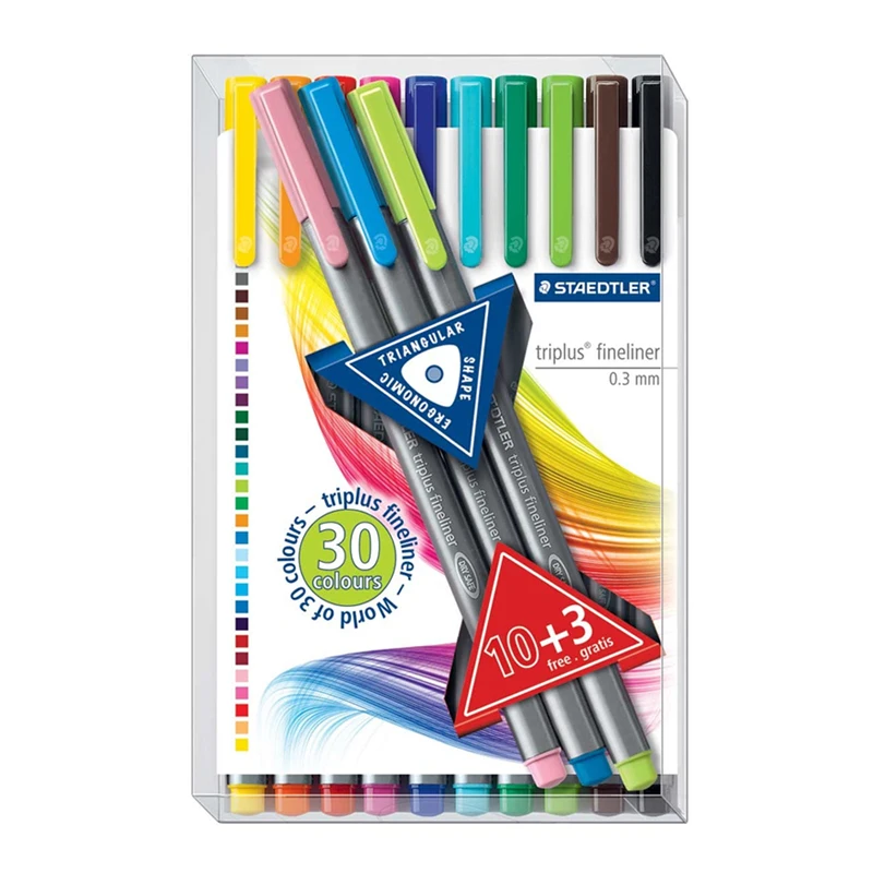 Germany STAEDTLER 334 TB13 Triangle Color Gel Pen Fiber Fine Line Pen Classic Color Fine Line Pen 13 Color Set