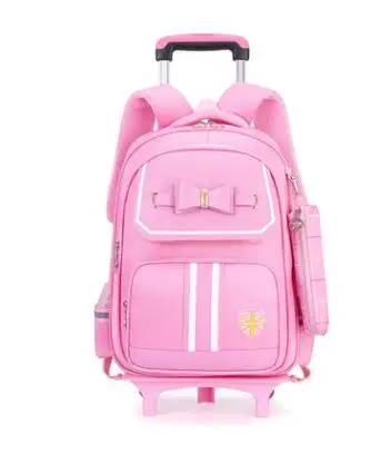 Saco de carrinho escolar com rodas, mochila rolante, carrinho de carrinho feminino, saco de rodas infantil