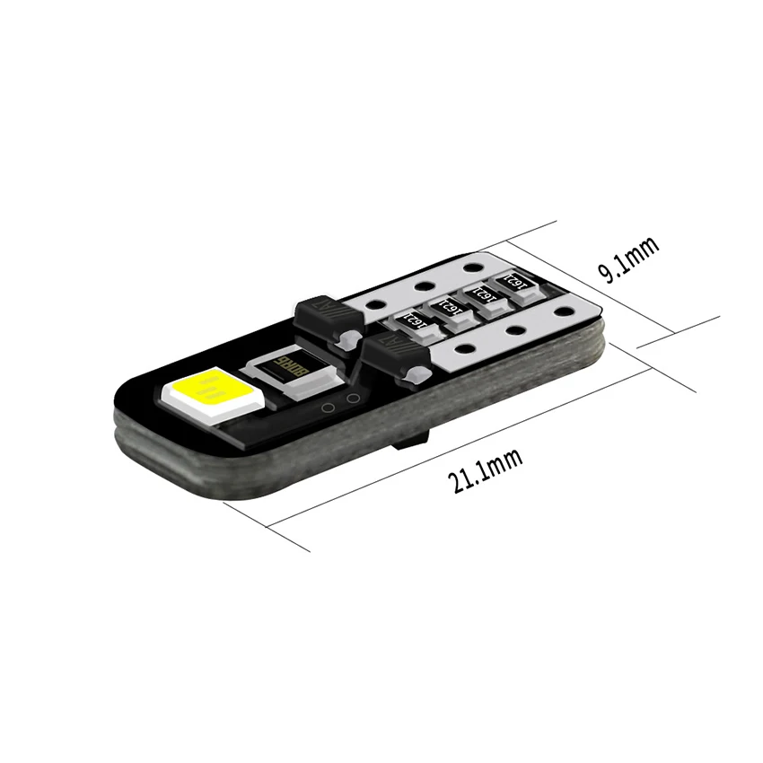 2 pz/lotto 194 168 2835 T10 2 SMD LED bianco luci per auto lampadina Super Bright 6,500K per indicatore del tetto, indicatore laterale per auto Dome Map Door