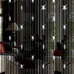Black Beaded Curtain 3 Bead Curtains Glitter Crystal Divider Tassel Decorative Strings For Home Room Door Window Decor