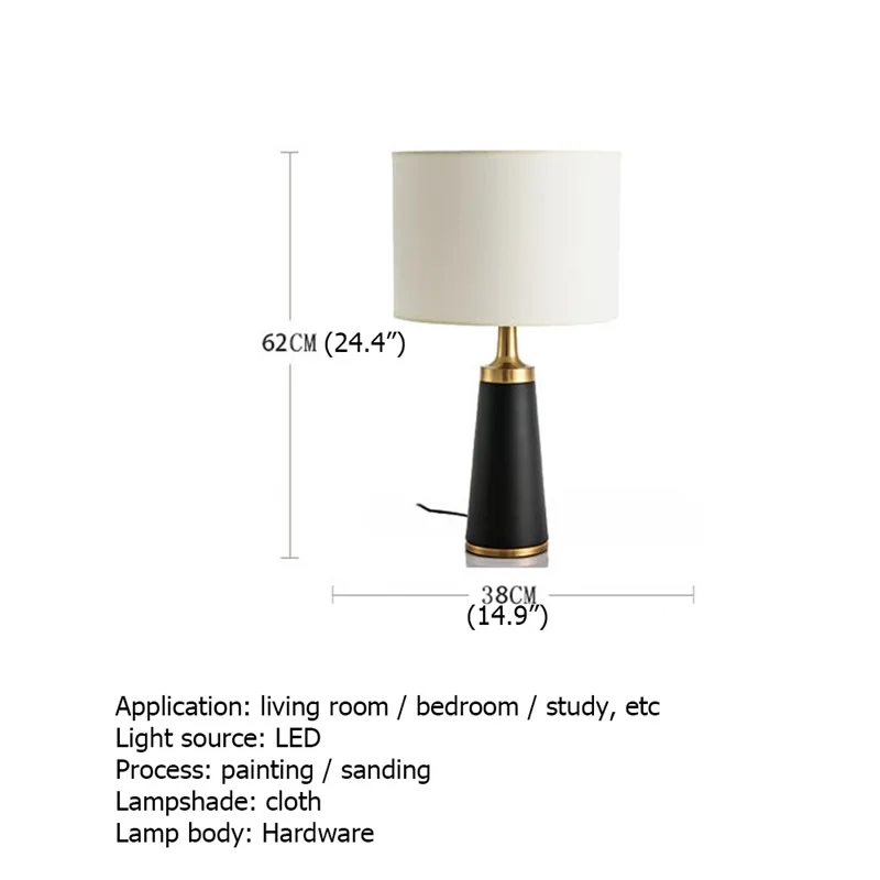 OURFENG Modern Bedside Table Lamps Fashionable Design Desk Light Home LED Decorative for Foyer Living Room Study Hotel