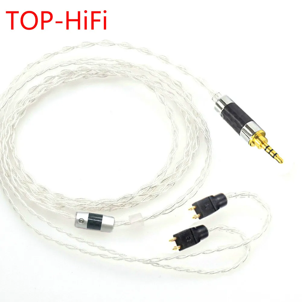 

TOP-HiFi 1.2 Meter 2.5/3.5/4.4mm Balanced 4core Silver Plated Headphone Upgrade Cable For Mh-nh205 Fitear Mh334 Mh335dw Togo334