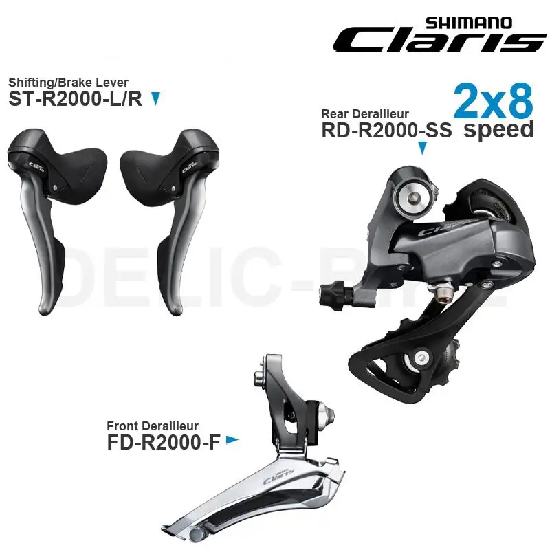 SHIMANO CLARIS R2000 2x8 Speed Groupset Shifter and Rear/Front Derailleur for road bicycle Original Parts