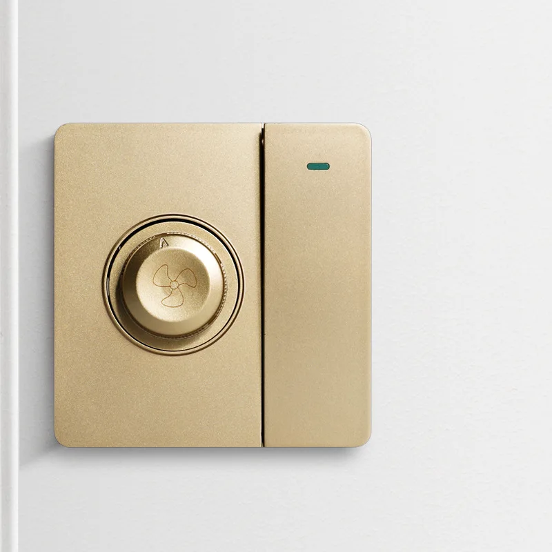 Ceiling Fan Speed Regulating Switch,Fan Stepless Speed Regulation Switch Panel,CeilingFan Governor,1gang1way Speed Regulation