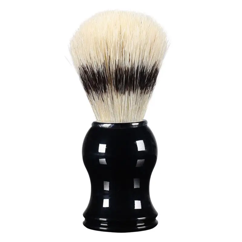 1 pz Mens pennello da barba cinghiale setola capelli rasoio da barba barbiere pulizia del viso manico in resina nera strumento da salone regalo classico